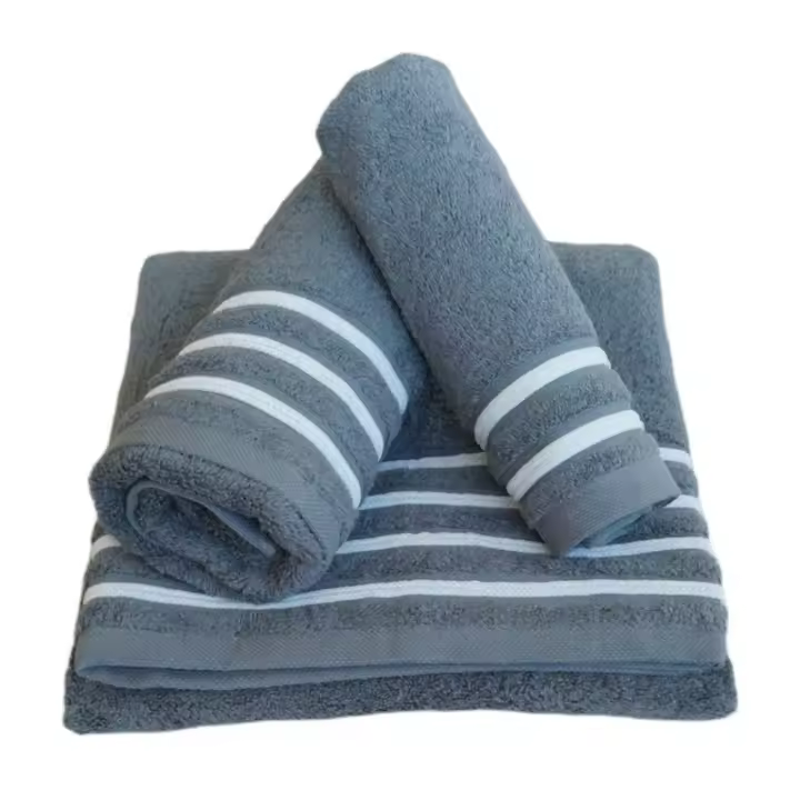 Toallas de Baño Algodón Absorbentes y Duraderas - Set de Lujo Portugués 550g - Chenil Gris Oscuro, Pack 3 Piezas - 1