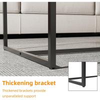 Mesa de centro de mármol para café: Mesa auxiliar de café con marco de metal estilo nórdico moderno para sofá de salón 100x60x43cm (gris) - details 5