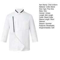 Monos de Chef transpirables resistentes a las manchas, Chef para uniforme de Cocina, Restaurante, manga corta, soporte Unisex para chefs para mayor comodidad - details 1