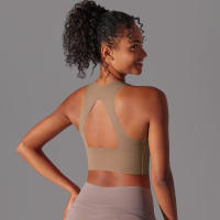Sujetador de Yoga sin costuras para mujer, chaleco de Yoga Sexy, Sujetador deportivo de alto impacto para entrenamiento, Tops deportivos sin mangas para gimnasio - details 17