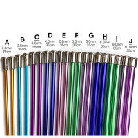 Agujas de Punto de Aluminio Largas para Tejer DIY Herramienta de Encuadernación de Suéteres y Bufandas Juego de 10 Pares de 35cm/25cm - details 1