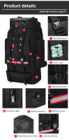Bolsas de Trekking de 130L para hombre, mochila de escalada con cordón reflectante para acampar al aire libre, senderismo, mochilas de equipo - details 4