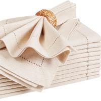 12 piezas de servilletas de lino, servilletas de lino con dobladillo, servilletas de lino para cena, servilletas de tela lavables de lino - details 1