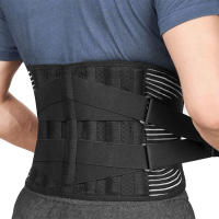 Elástico Lumbar Back Cinturón de Ayuda de La Cintura Entrenador Ajustable Lumbar Pad con 6 Estadas Abdominal Binder Fitness Gym Cinturones - details 0