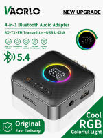 VAORLO Cool RGB Luces coloridas Transmisor receptor de audio Bluetooth 4 en 1 FM 76-108MHz 3.5MM AUX RCA USB Estéreo HIFI Adaptador inalámbrico de calidad de sonido sin pérdidas para TV PC Altavoz para automóvil Auriculares - details 0