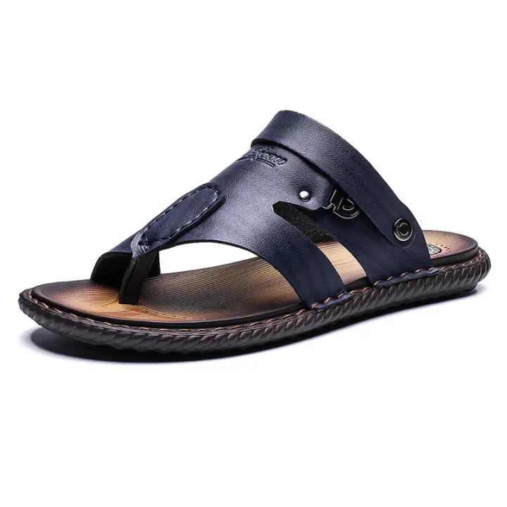 Sandalias de piel para hombre, chanclas deportivas para interior y exterior, paseos por la playa. - 1