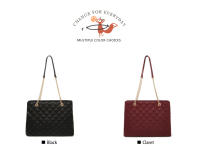 FOXER bolso de hombro con cadena de cuero PU para mujer, bolso para axilas, bolso a cuadros simple a la moda - details 9