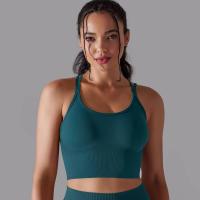 Sujetador de yoga sin costuras para mujer, sujetador deportivo cruzado de alto impacto, a prueba de golpes, top corto, transpirable, antisudor - details 1