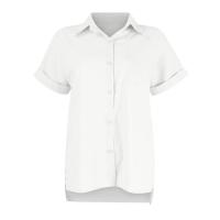 Camisa Simple y a la Moda para Mujer Algodón y Lino Informales, Clásicas con Manga Corta y Borlas - details 50
