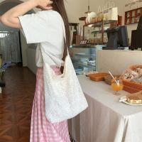 Bolso de hombro de encaje bordado con agujeros, bolso de mano tejido de gran capacidad para mujer, bolso cruzado ligero bohemio - details 7