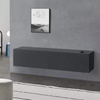 Mueble de TV de pared Evaton de 140 x 33 x 30 cm, mesa de centro flotante, consola de pared blanca de alto brillo. - details 22