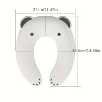Asiento De Inodoro Plegable Para Viajes Con Diseño De Oso Para Niños Asiento De Entrenamiento Toilette Con Almohadilla Antideslizante Y Material PP - details 0