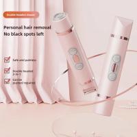 Maquinilla de afeitar eléctrica para mujer, afeitadora indolora, recortadora de pelo corporal para axila, Bikini, brazo, pierna, cara, bigote, portátil - details 5
