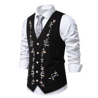 Chaleco Retro de Cuello en V Moda de Fiesta de Ocio para Hombres Material de Poliéster - details 13