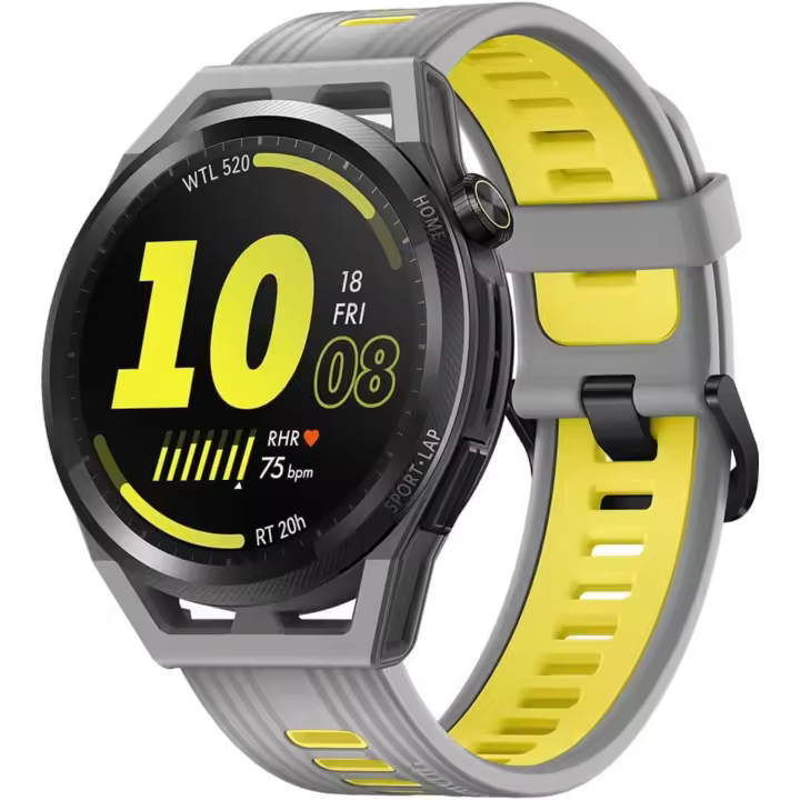 Caliente HUAWEI Watch GT Runner 4GB RUN-B19 Correa de silicona suave de fibra de polímero duradera GNSS de cinco sistemas de doble banda - Gris - 1