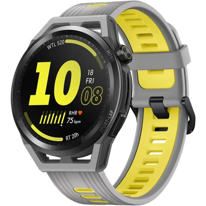 Caliente HUAWEI Watch GT Runner 4GB RUN-B19 Correa de silicona suave de fibra de polímero duradera GNSS de cinco sistemas de doble banda - Gris - 1