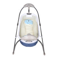 Columpio eléctrico para bebé, cuna con Bluetooth, rebotador de música, silla de columpio automático, balancín remoto con cama de cortina, azul - details 19