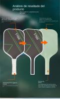 Pala de Pickleball de fibra de carbono, núcleo de polímero de 16 mm, diseñada para lograr un efecto y una consistencia óptimas. - details 4