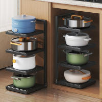 Organizador de sartenes para debajo del gabinete, organizador de gabinete de cocina con estantes ajustables, almacenamiento de ollas, fácil montaje y ahorro de espacio - details 0