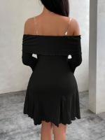 Vestido de mujer con temperamento frío y falda corta delgada - details 2