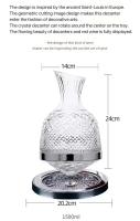 Botella giratoria de 360 ​​grados, lujoso recipiente de fondo cónico de vidrio sin plomo de 1500ml, soberanía del alcohol, regalo suave y rápido - details 10