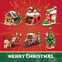Casa de Pan Dulce de Navidad Carrito de Alce Bloques de Construcción Regalos de Fiesta de Año Nuevo - details 1