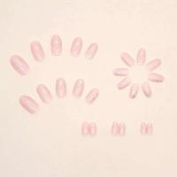 24 uñas cortas francesas, color rojo violáceo liso con gel de gelatina y 1 lima de uñas - details 2
