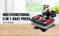Máquina de prensado en caliente SucceBuy 12 x 15 pulgadas 360 °   La rotación oscila lejos la prensa de calor roja 5 en 1 prensa de calor 1000W máquina de sublimación - details 0