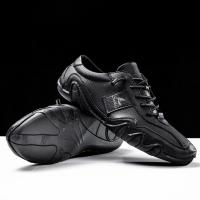 Zapatos informales de cuero hechos a mano para hombre, zapatillas con cordones, mocasines transpirables, suaves, planos, para conducir - details 11