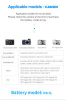 HQIX-cargador de batería para cámara Canon Powershot S100V, S110, SX200 IS, SX210 IS, SX220 HS, SD700, SD790, SD800, SD850, SD870, SD880, NB-5L - details 6