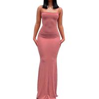 Vestido de fiesta sin mangas con tirantes finos y degradado largo sin espalda a la moda de verano para mujer - details 1