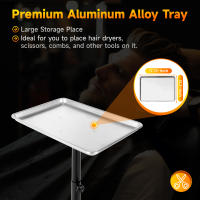 Bandeja de aluminio con ruedas para salón de belleza, carro para tatuaje, altura ajustable, 70-110CM, Blateado - details 5