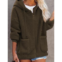 Nuevo top suelto estampado sin botones con abrigo exterior - details 4