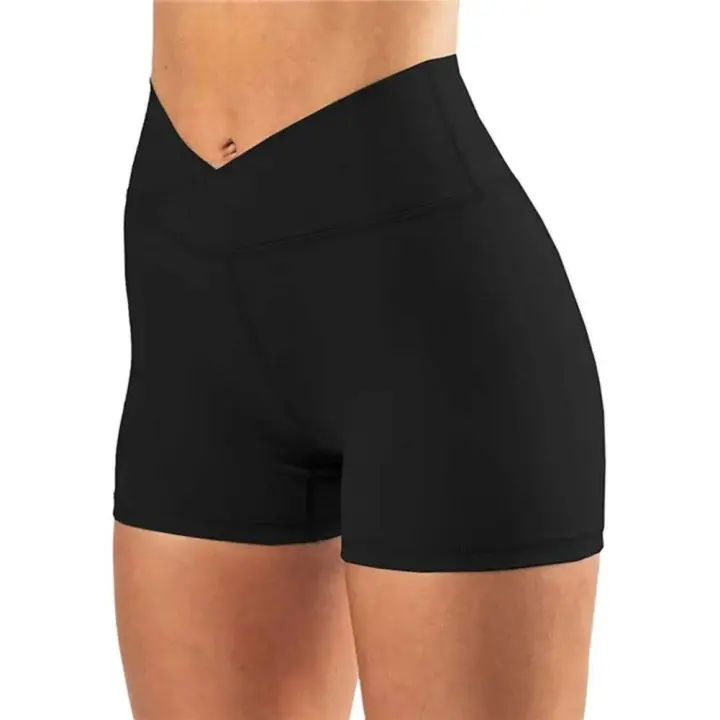 Shorts de Yoga de Cintura Alta sin Costuras Color Sólido, Levantamiento de Cadera, Entrenamiento, Gimnasio, Ejercicio, Verano - 1