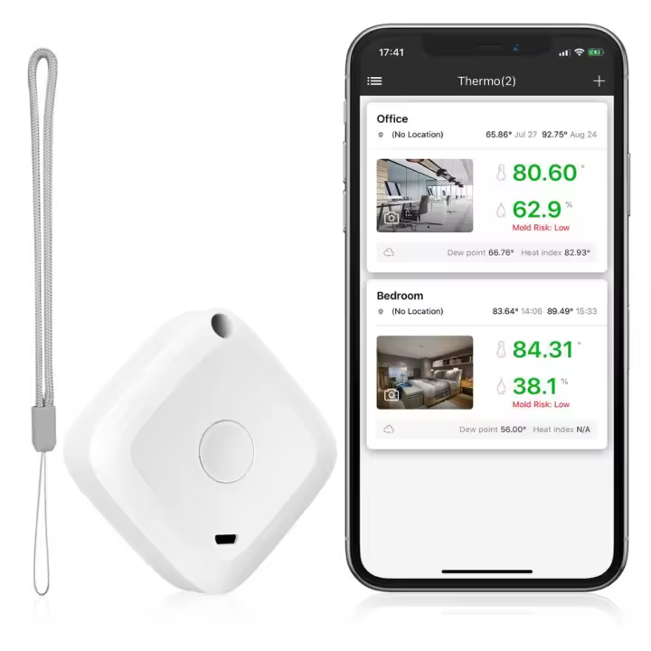 ORIA-termómetro inalámbrico para interiores y exteriores, Sensor higrómetro, registrador de datos Digital C/F, Bluetooth, medidor de temperatura y humedad, alarma - 1