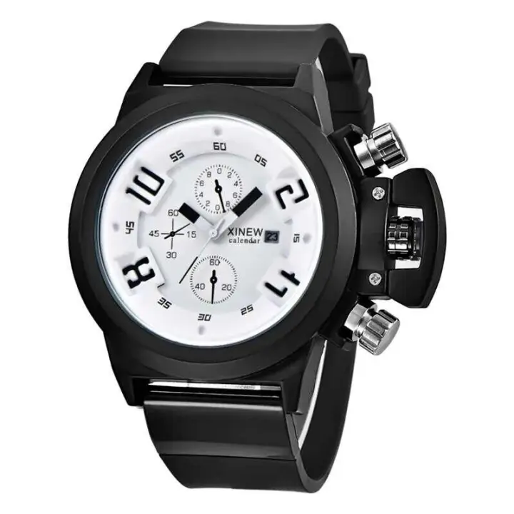 Relojes de diseño único para estudiantes de lujo de primera calidad, relojes de pulsera de cuarzo con calendario informal de moda para hombres y niños, reloj de pulsera negro Montre Homme 2024 - 1