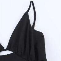 Vestido Largo Sexy Negro con Decoración Hueca para Mujer con Temperamento, Verano 2025 - details 8