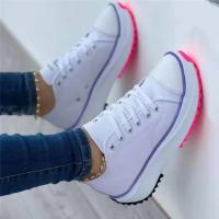 Zapatillas de lona con patrón para mujer, zapatos informales, zapatillas planas con cordones - details 2