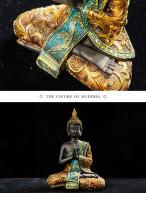 Estatua de Buda Grande Hecha a Mano de Resina Verde Arte Budista Hindu para Decoración del Hogar - details 4