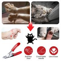 Cortauñas de Mascotas de Acero Inoxidable Herramienta de Aseo para Perros y Gatos Pequeños a Medianos Tijeras de Uñas de Pie - details 2