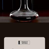 Botella de vino personalizada, base de vidrio hecha a mano, diseño ultra elegante, boquilla inclinada, 1100 ml, 37 oz - details 2