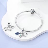 Encantos de Pulgas de Plata Esterlina S925 100% para Mujeres Joyería Fina de Cumpleaños Ajuste a Pulseras Originales de 3mm DIY con Cuentas Material Principal de Metal: Zircon - details 3