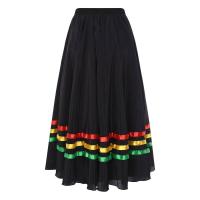 Faldas Flamenco español para mujer, vestidos de danza contemporánea moderna lírico, cintura alta, dobladillo a rayas, falda con - details 4