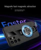 Funda transparente a prueba de golpes con soporte magnético de lujo para Samsung Galaxy S25 S24 Ultra S23 S22 Plus, funda trasera de cuero de oveja - details 9