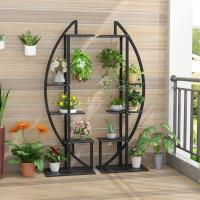 Soporte de 5 Niveles para Plantas Interiores Estante de Exhibición de Metal Curvado con 2 Ganchos - details 2
