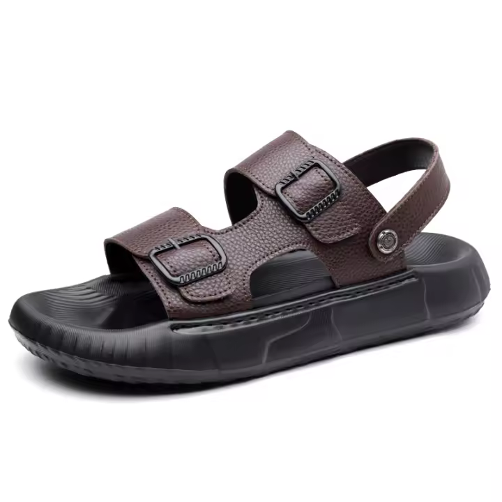 Sandalias deportivas de verano para hombre, estilo novedoso, para exteriores, de cuero genuino, para playa, informales - 1