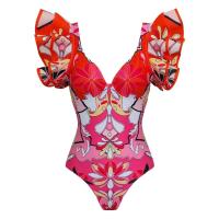 Conjunto de bikini con volantes para mujer, bikini brasileño estampado, traje de baño con falda, traje de playa para niña 2024 - details 18