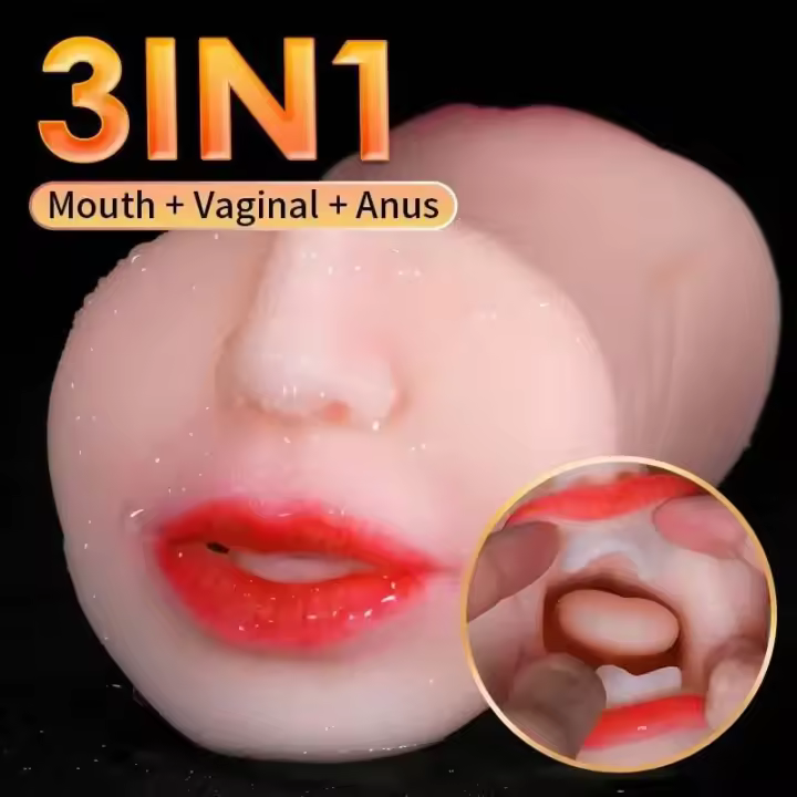 Leten 3 en 1 juguetes sexuales masturbación para hombres Garganta Profunda Artificial Real Pussy Oral masturbador masculino mamada realista Vagina de goma - 1