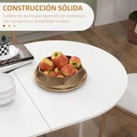 Cocina Plegable Ovalada con Alas Abatibles Estilo Moderno 163x80x75 cm Blanco - details 5