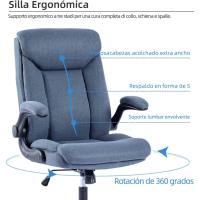 Silla de Oficina Ergonómica Giratoria con Brazo Ajustable Cómoda para Juegos en Casa o Oficina - details 20